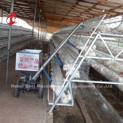 Automatic Chicken Feeding Cart Designed For Chicken Battery Cage Poultry Farm Sandy